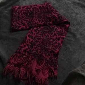 Pink and black leopard print scarf